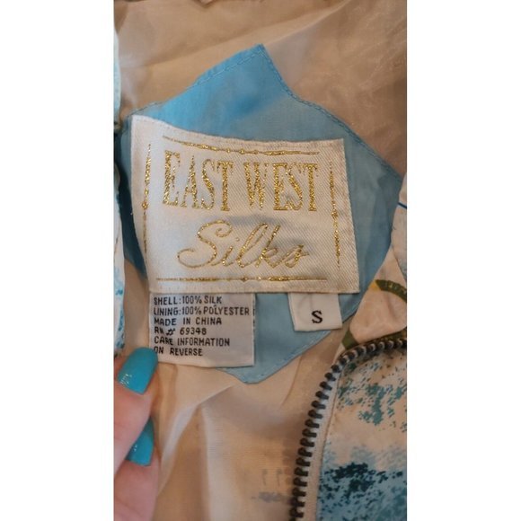 VTG 100% Silk East West Women's Small Track Suit Windbreaker Jacket Pants - Picture 4 of 12